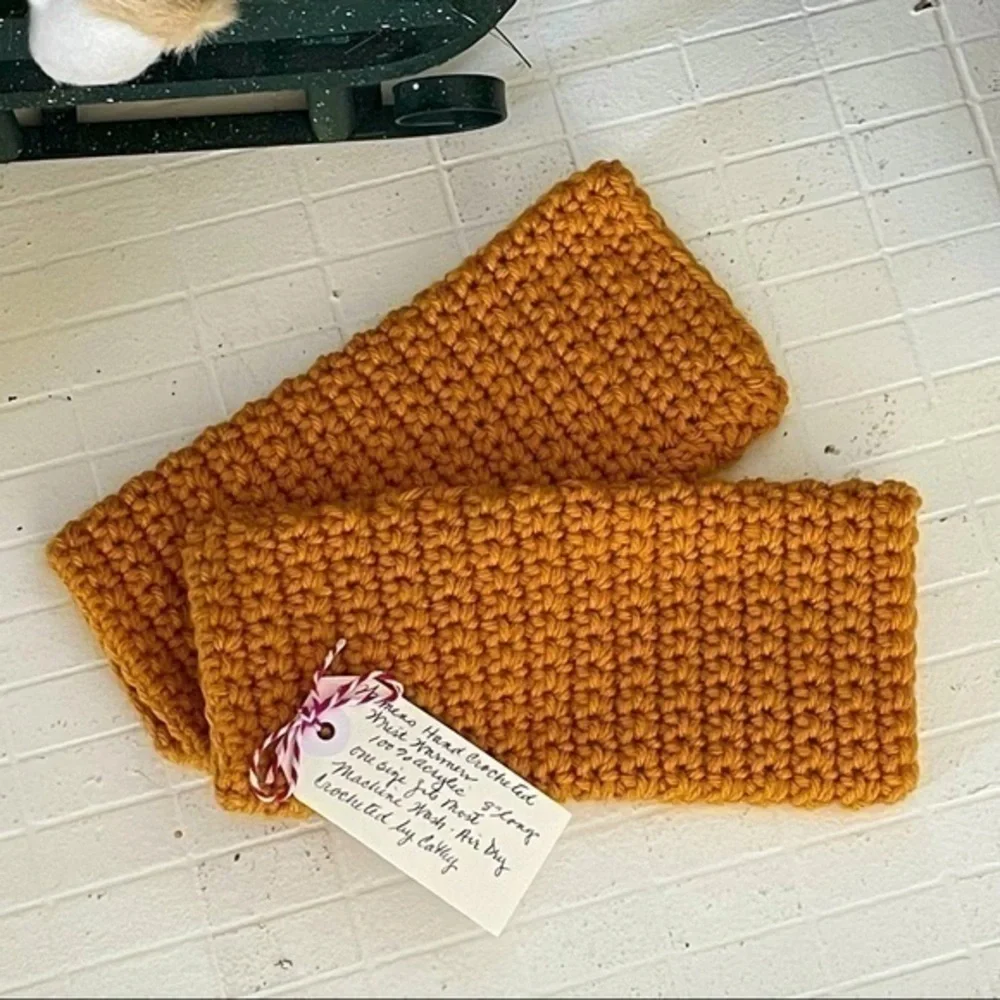 Handmade Texting Gaming Fingerless Gloves Sunflower Yellow Outdoor NWT
